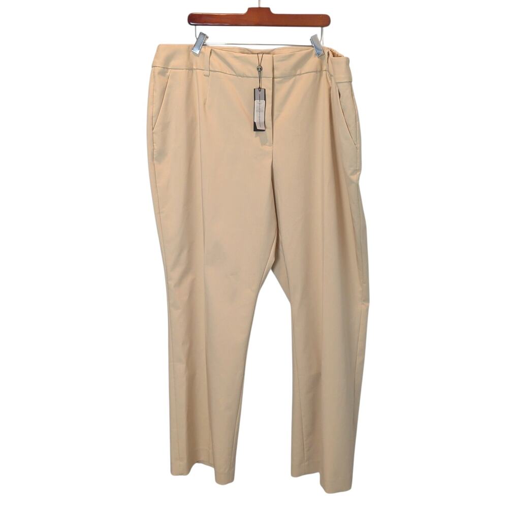 NWT Talbots Plus Sz 24W Khaki Pants Heritage Fit Stretch Elastic Straight Leg